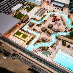 Float in the lazy river at Marriott Marquis Houston